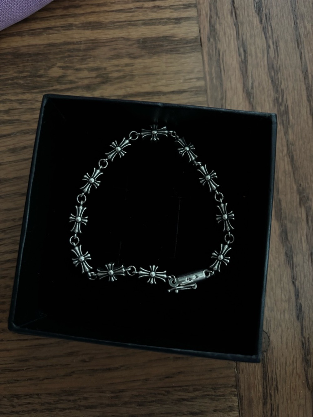 Sterling Silver Cross Link Bracelet - Picture 2 of 4